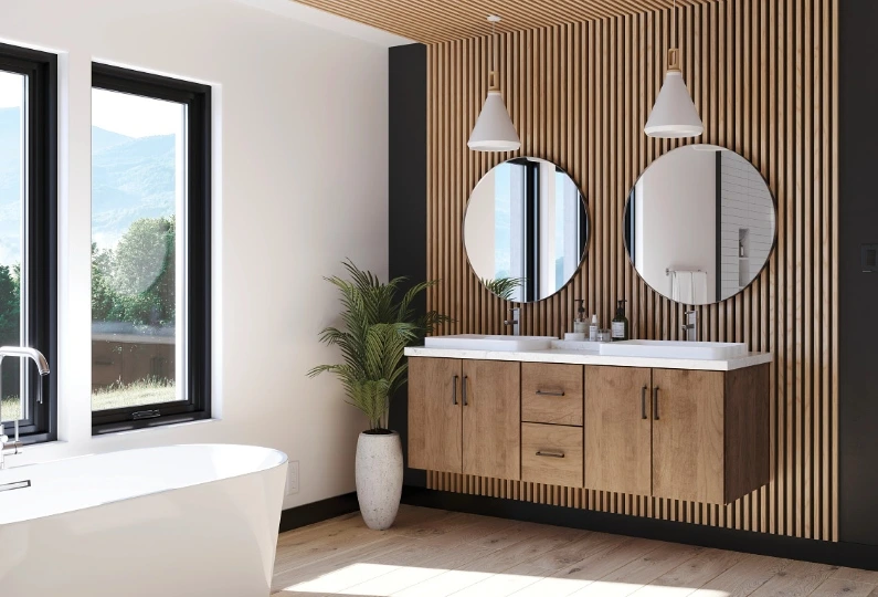 Denison custom cabinets in the bathroom