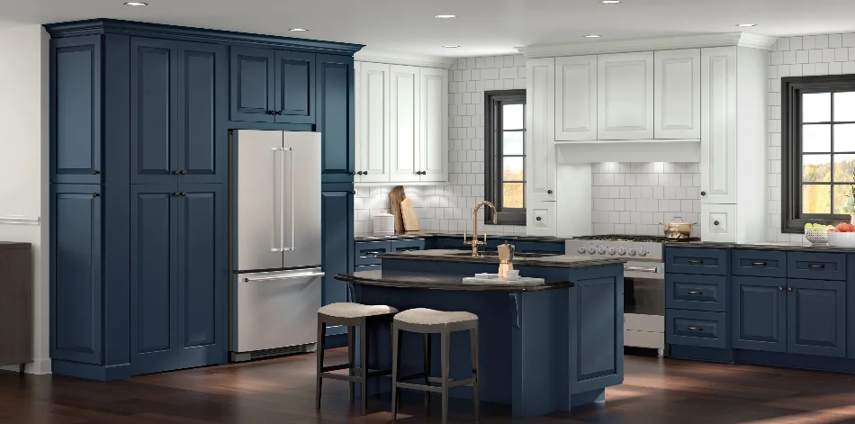 Two-tone kitchen cabinets in Iowa